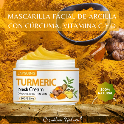 MASCARILLA FACIAL DE ARCILLA CON CÚRCUMA, VITAMINA C Y D