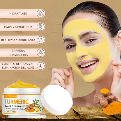 MASCARILLA FACIAL DE ARCILLA CON CÚRCUMA, VITAMINA C Y D