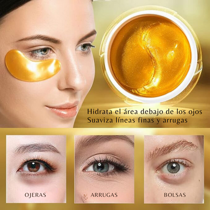 PARCHES DE OJOS DE ORO DE 24K CON COLÁGENO Y ÁCIDO HIALURÓNICO