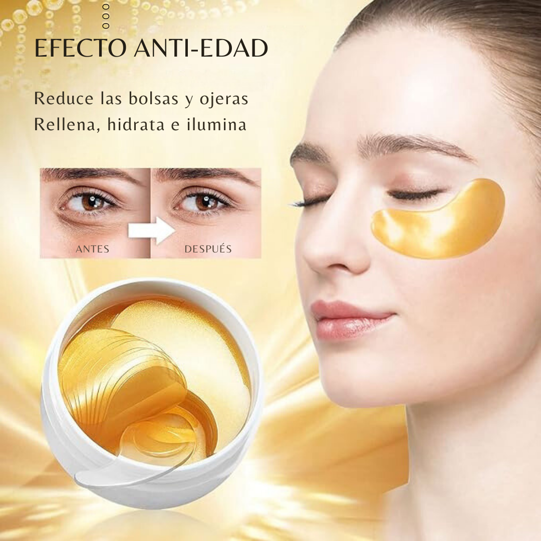 PARCHES DE OJOS DE ORO DE 24K CON COLÁGENO Y ÁCIDO HIALURÓNICO